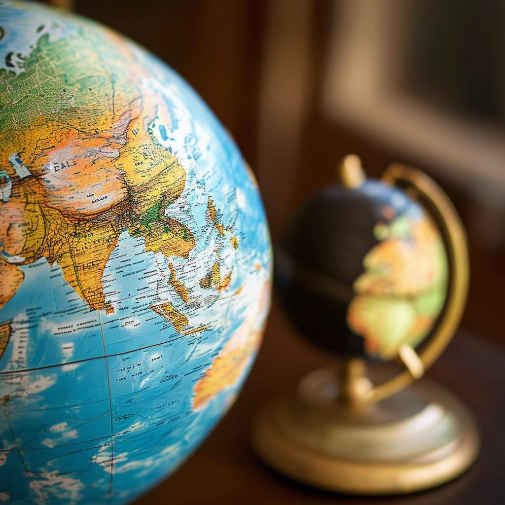 world globe showing traveling around the world